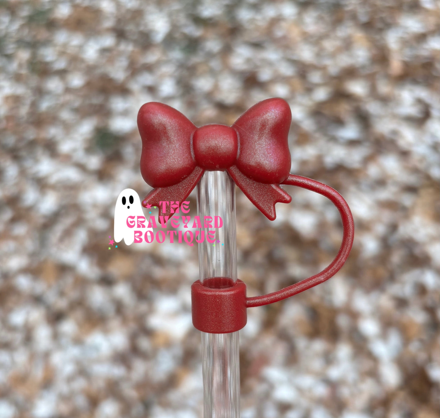 Merlot Opal 3D Bow Straw Topper - 10mm