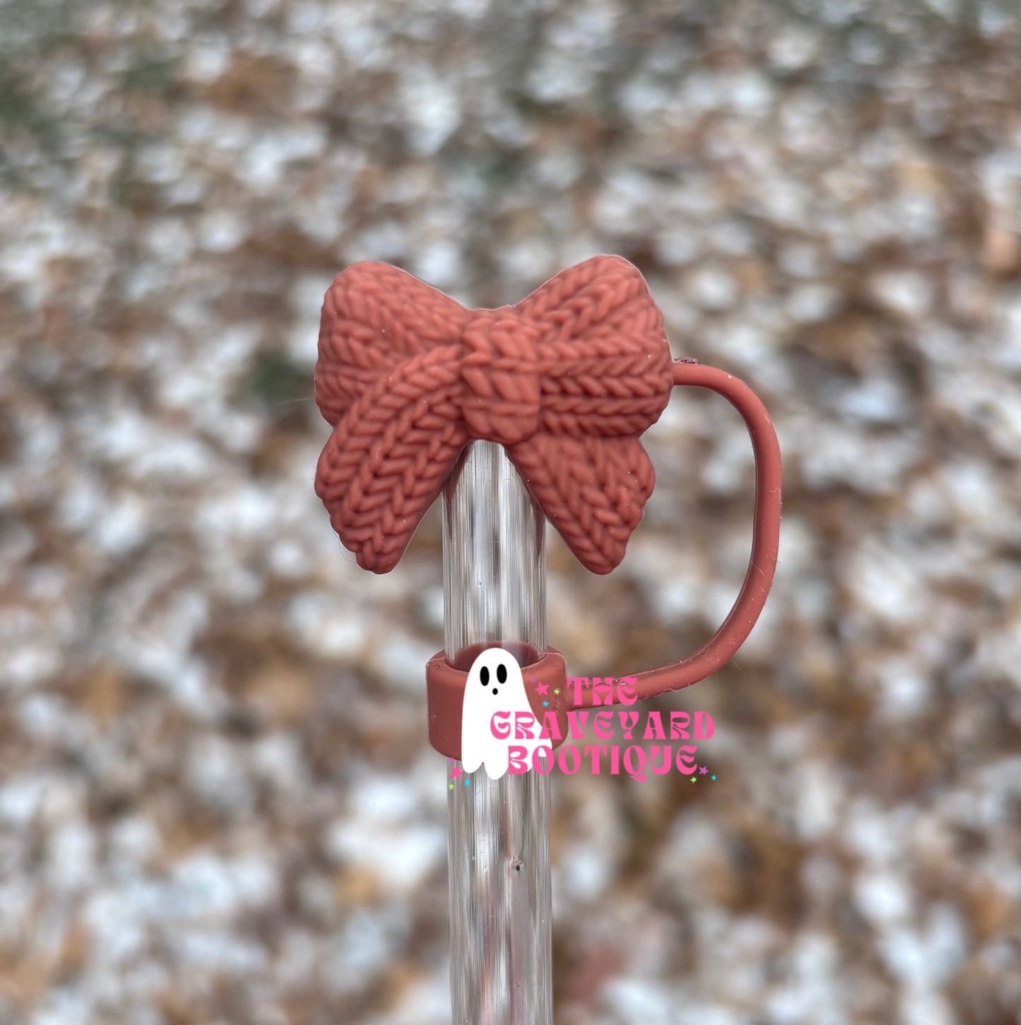 Clay Sweater Bow 3D Straw Topper - 10mm