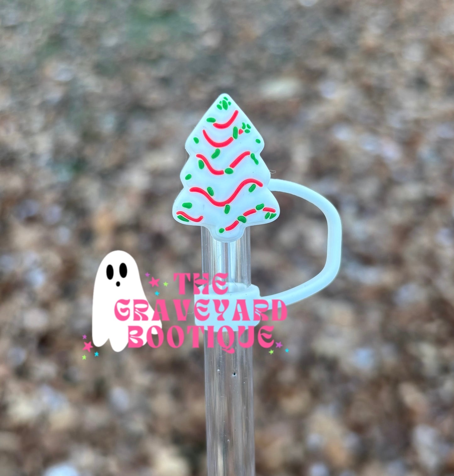 Christmas Cake 3D Straw Topper - 10mm