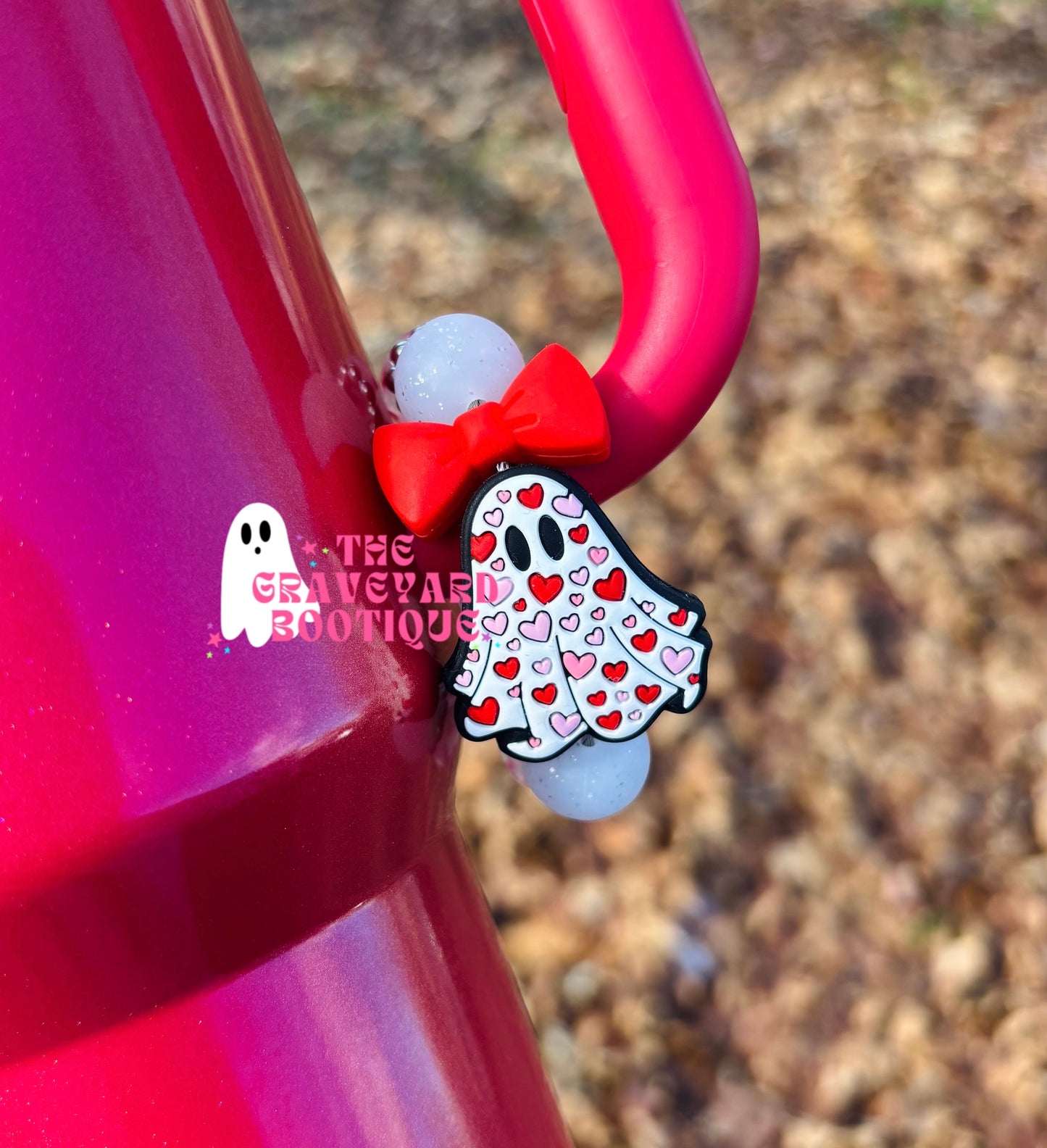 Coquette Valentines Ghost Charm