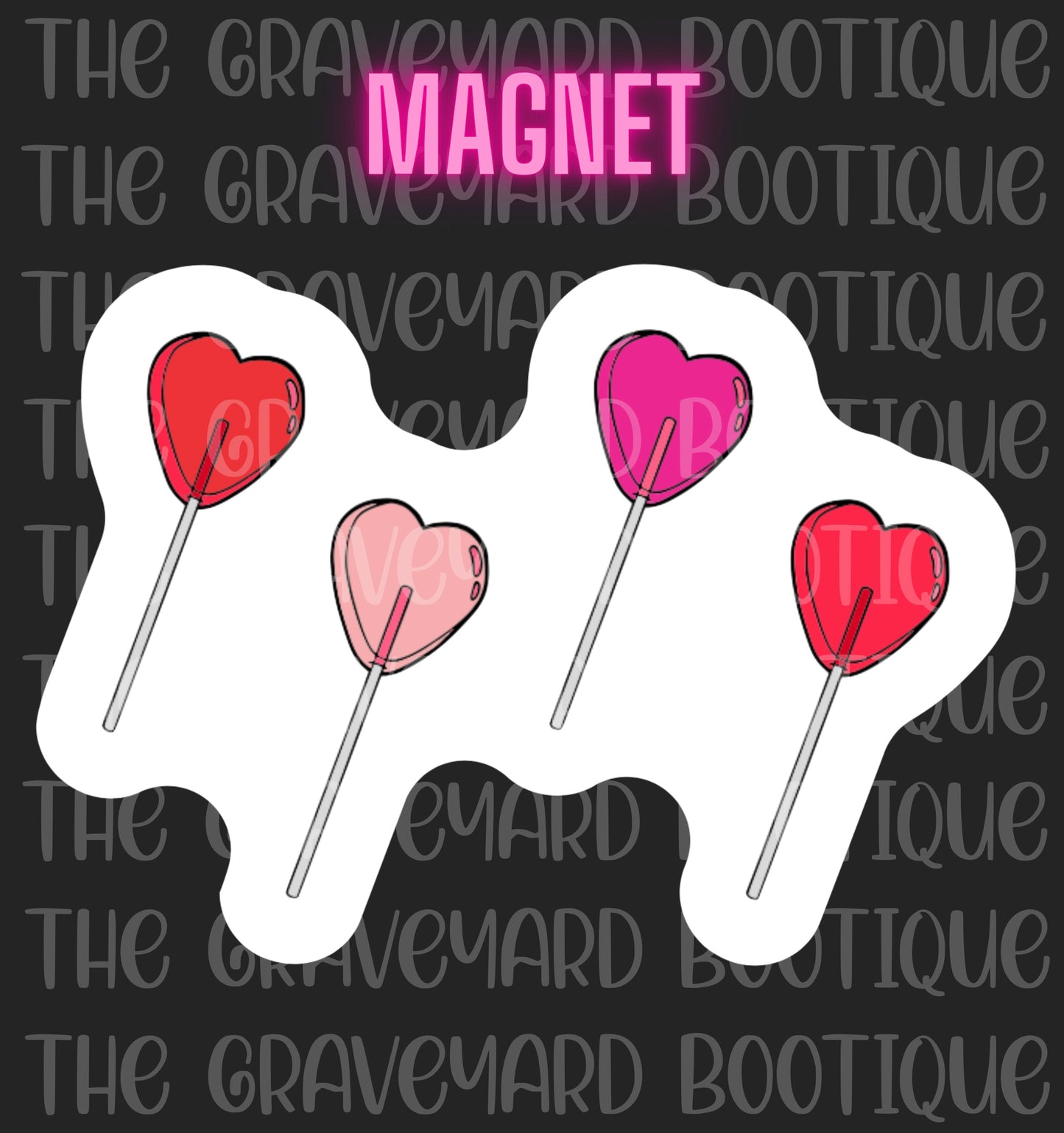 Candy Hearts Sucker Magnet