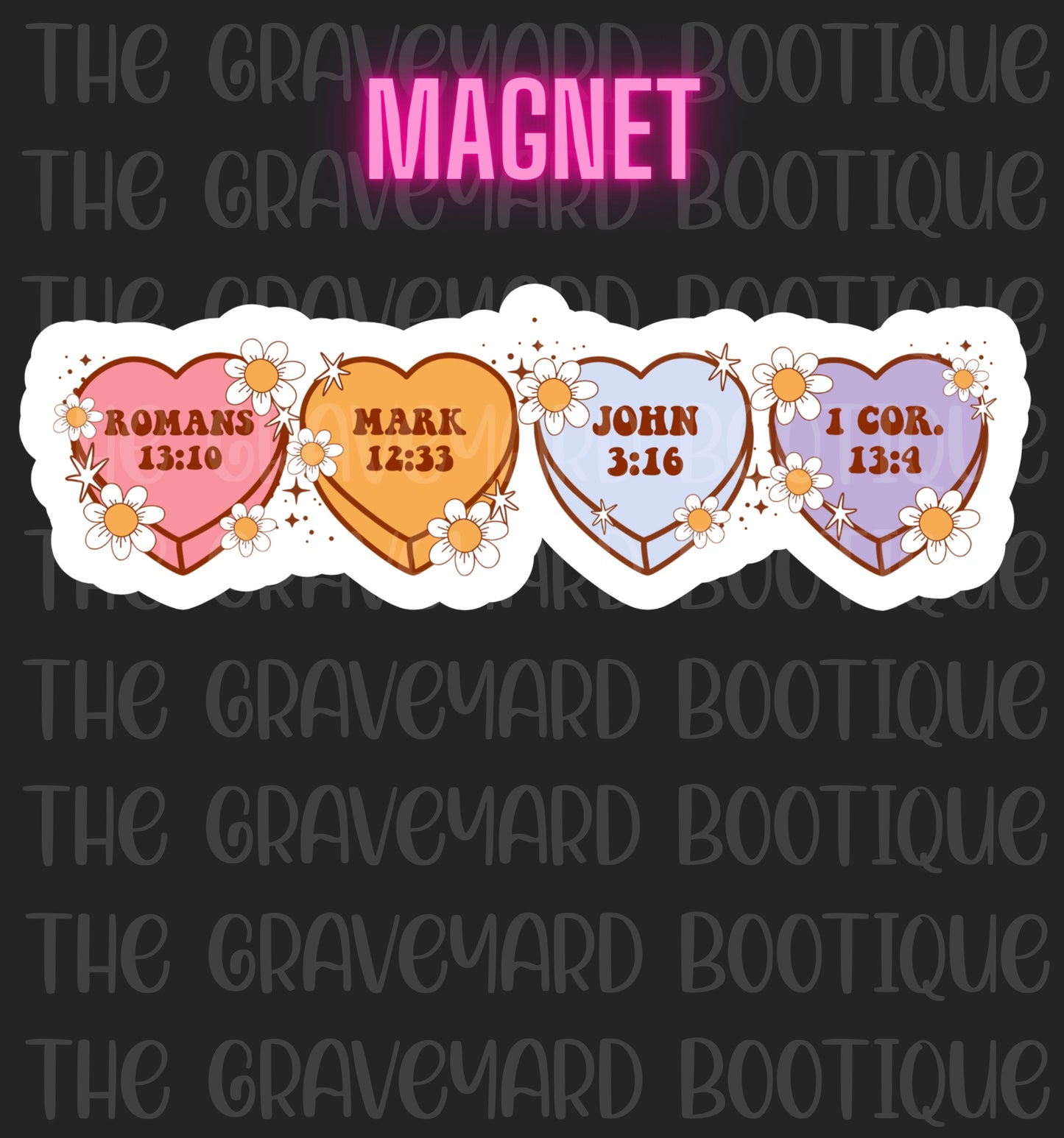 Faith Candy Hearts Magnet