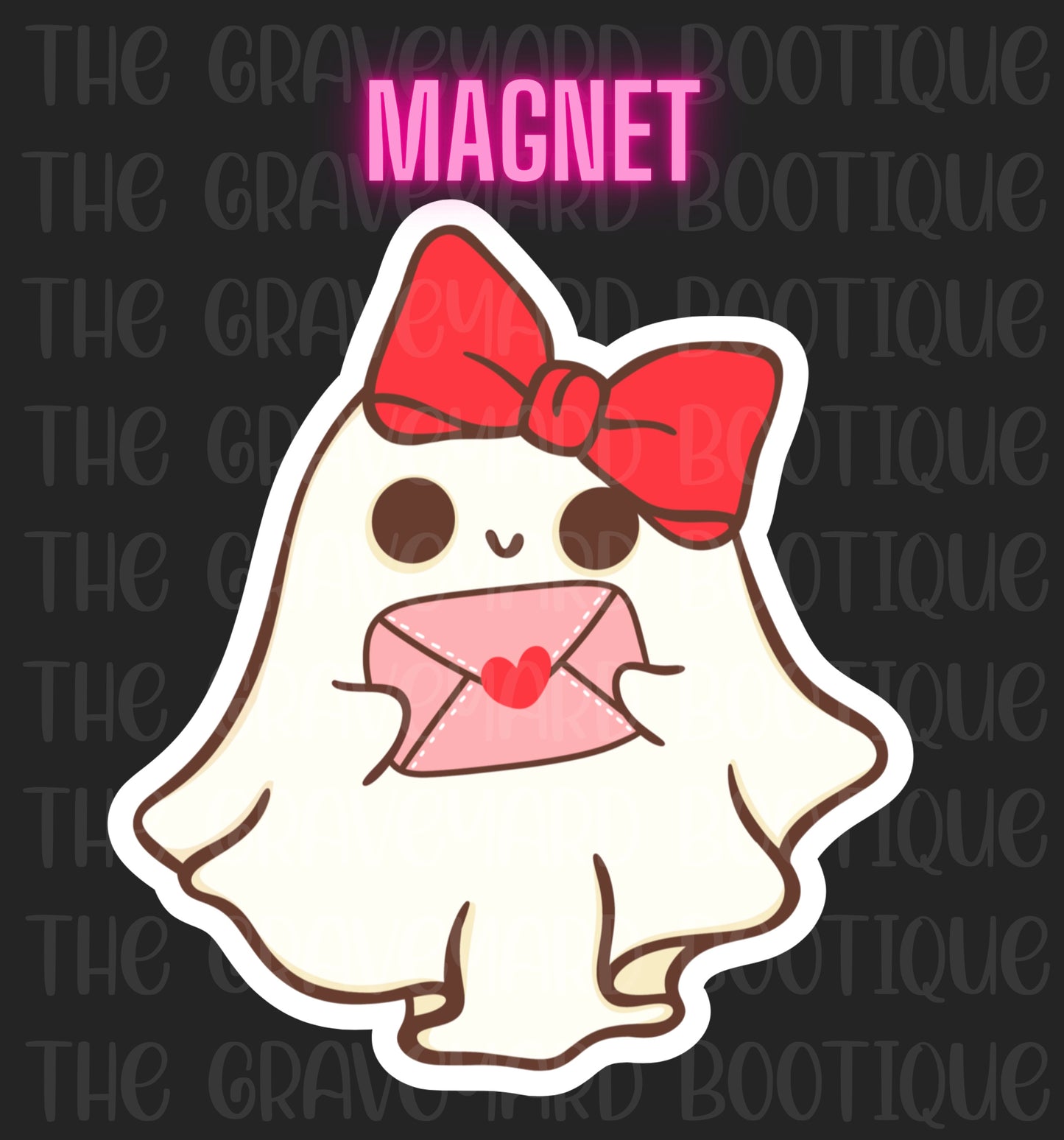 Valentines Ghost Magnet