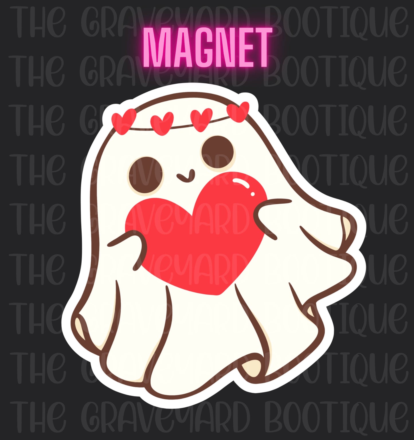 Valentines Ghost Magnet