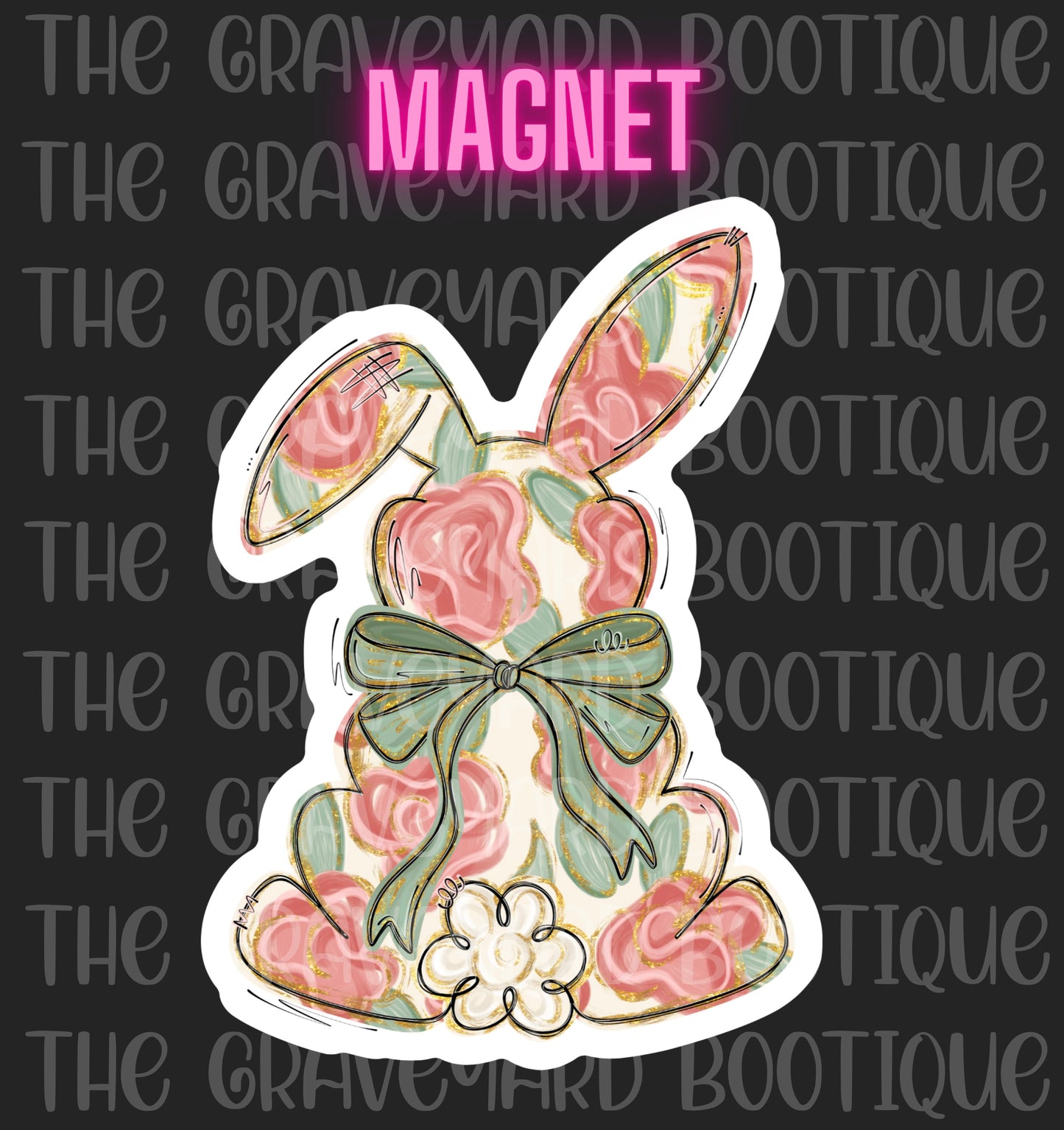 Floral Bunny Magnet