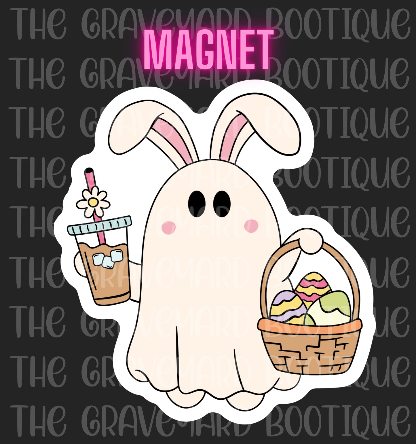 Boujee Ghost Bunny Magnet