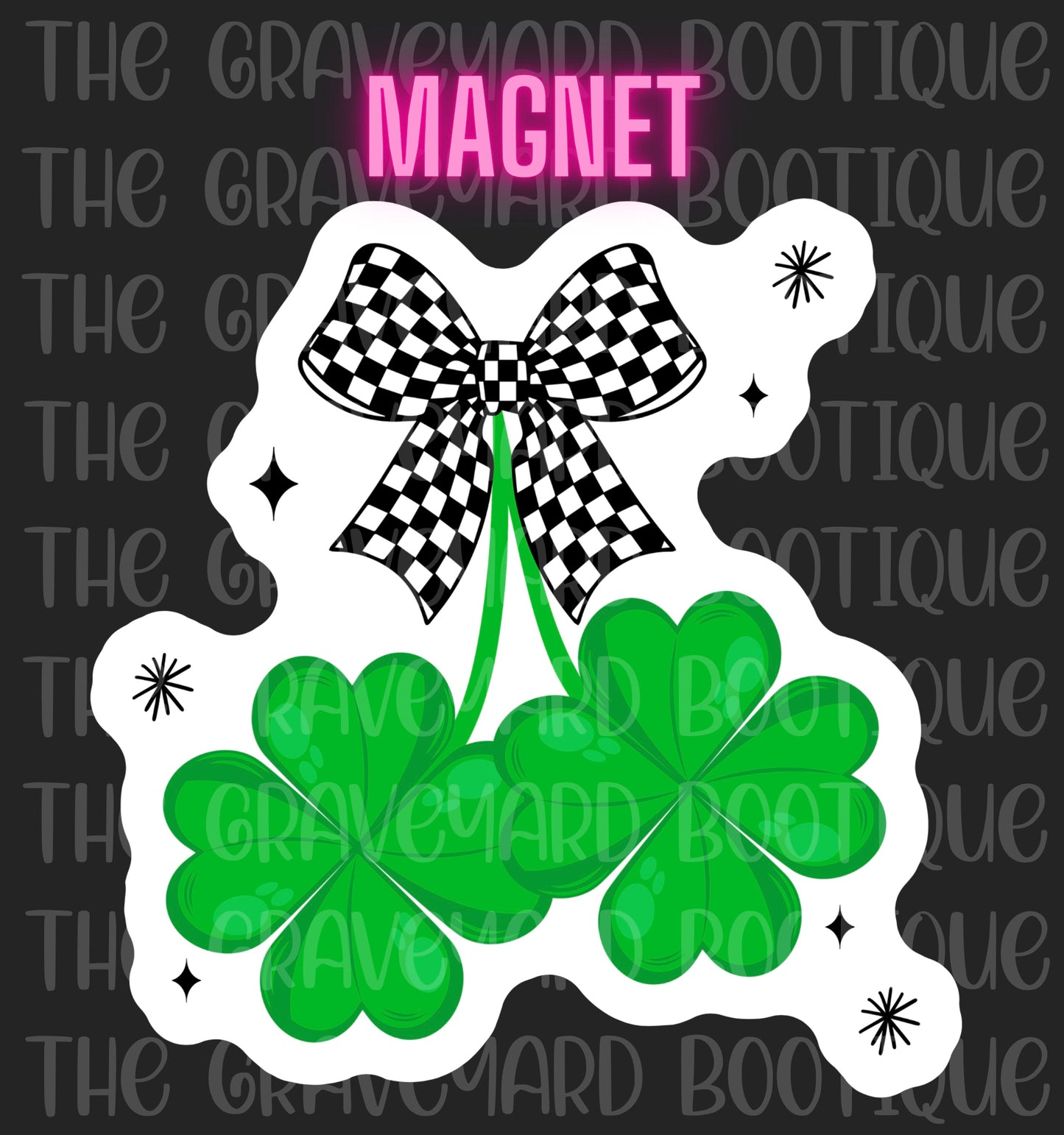 Checker Shamrock Magnet