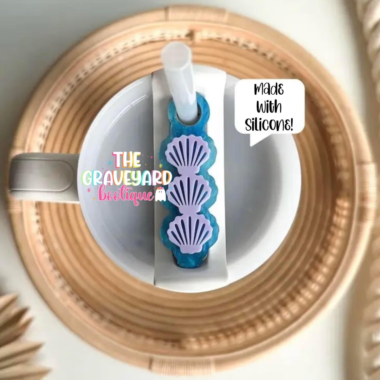 Blue With Purple Shells Tumbler Plate