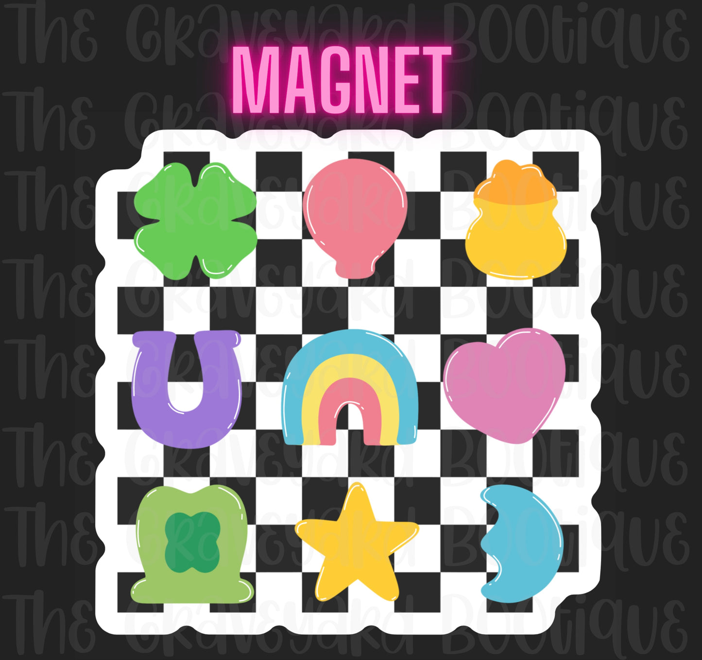 Checker Board Lucky Charm Magnet