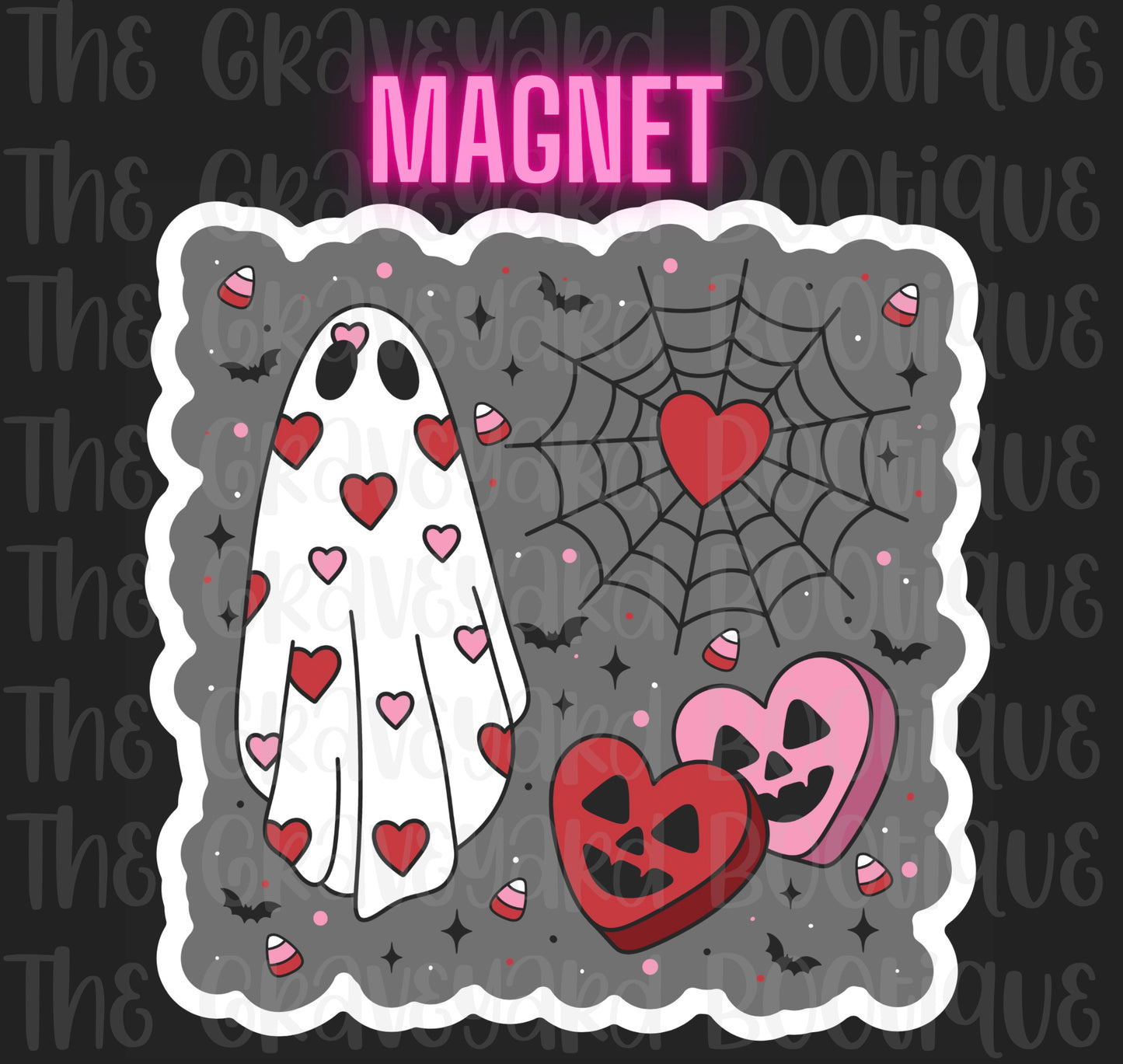 Valentines Ghost Magnet