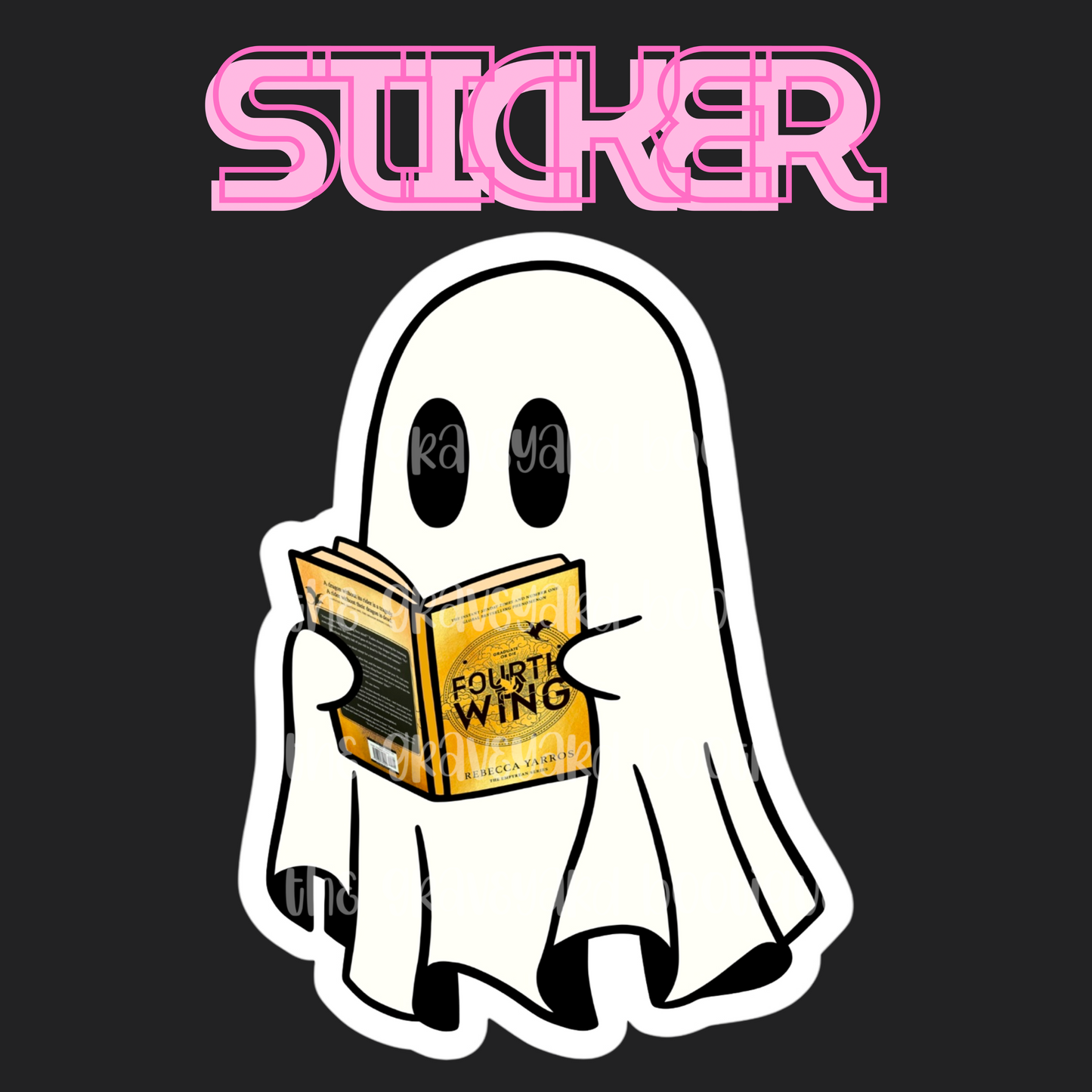 Ghost With Fourth Wing Book Sticker