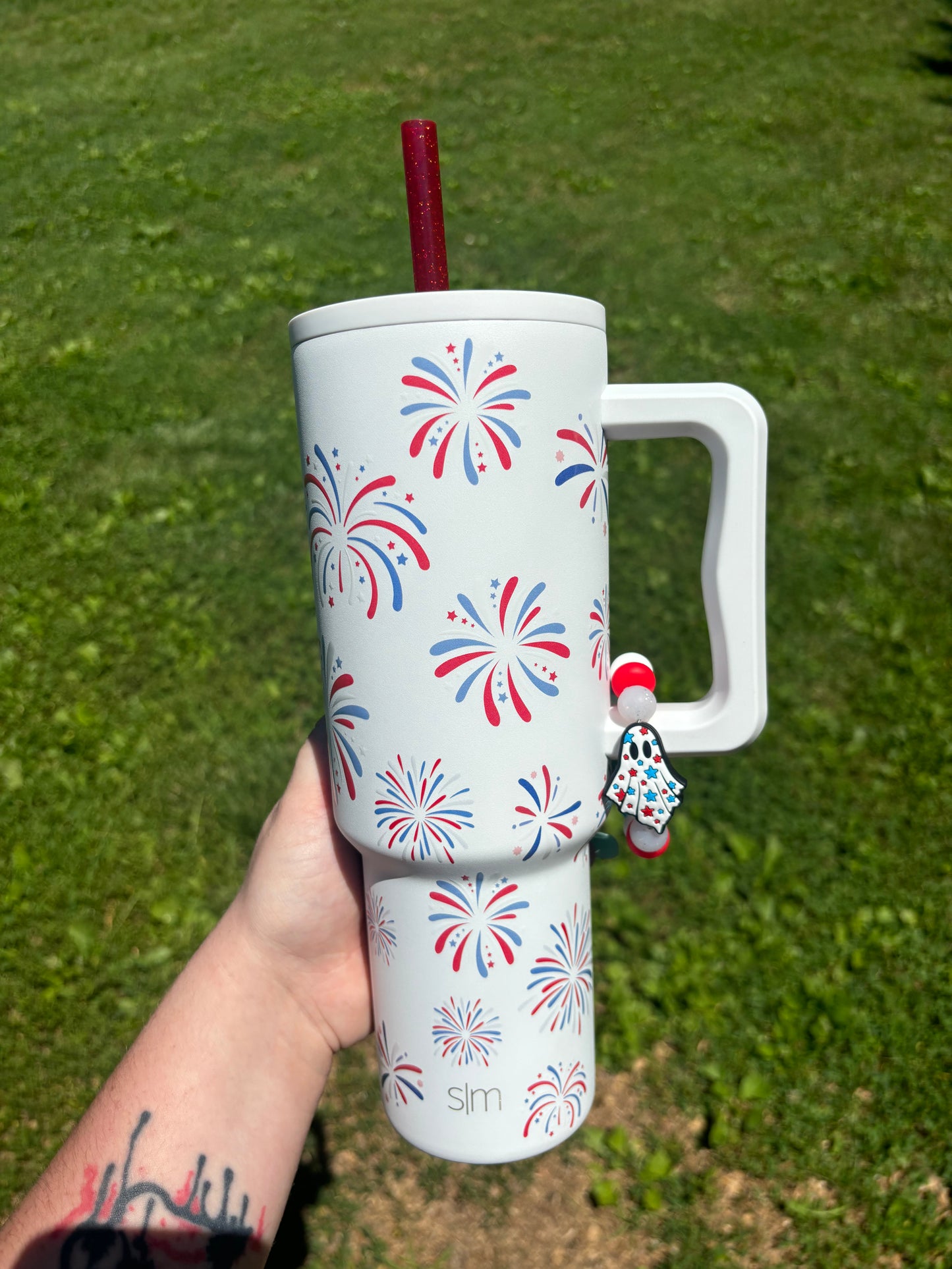 Star Spangled Ghost Tumbler Charm