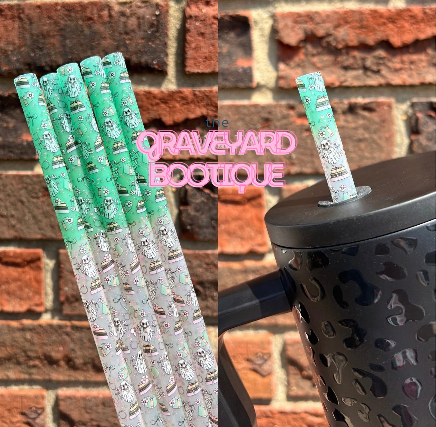 Bookish Ghost Printed Straw Color Changing - 10mm