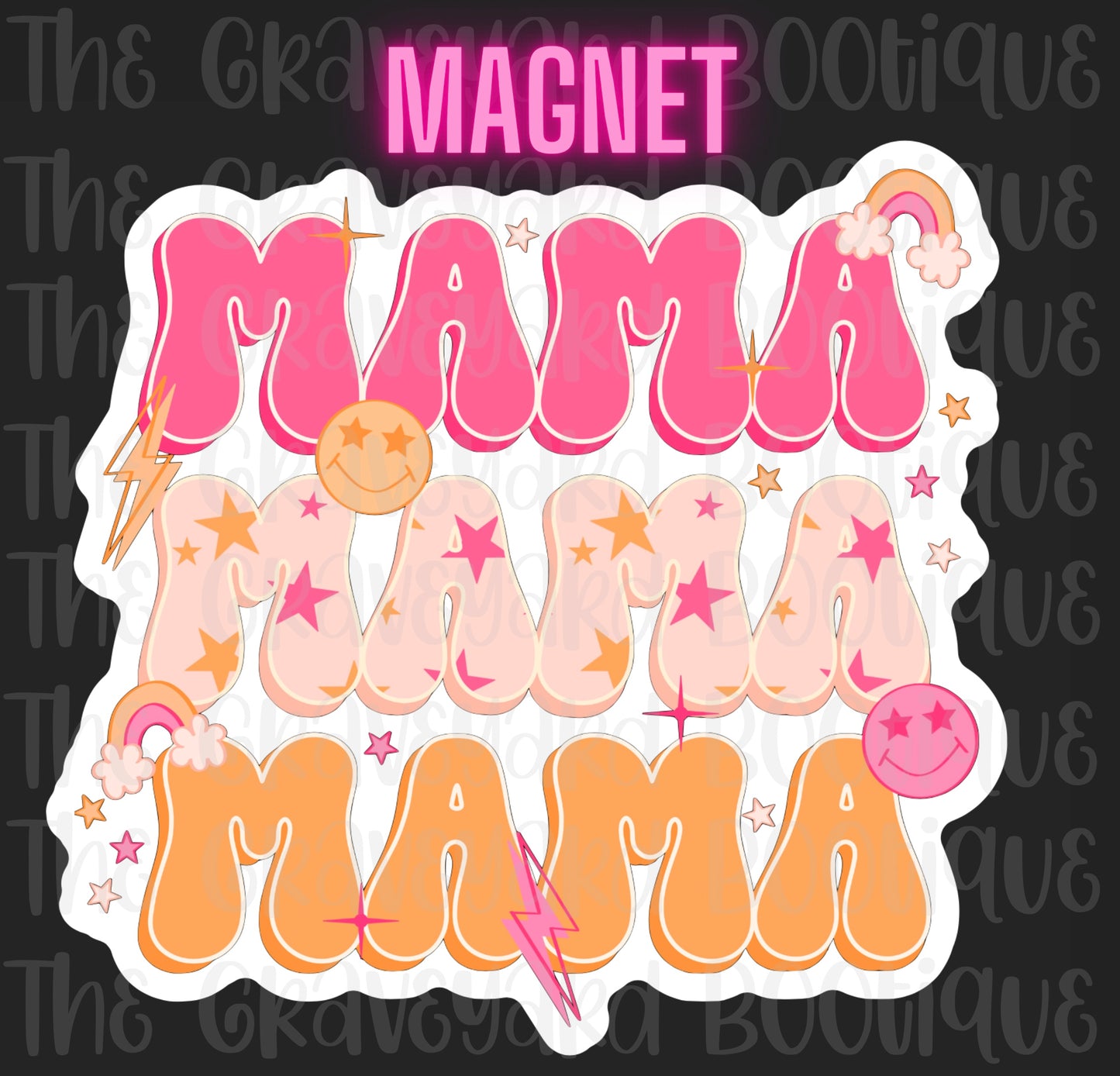 Pink Stacked Mama Magnet