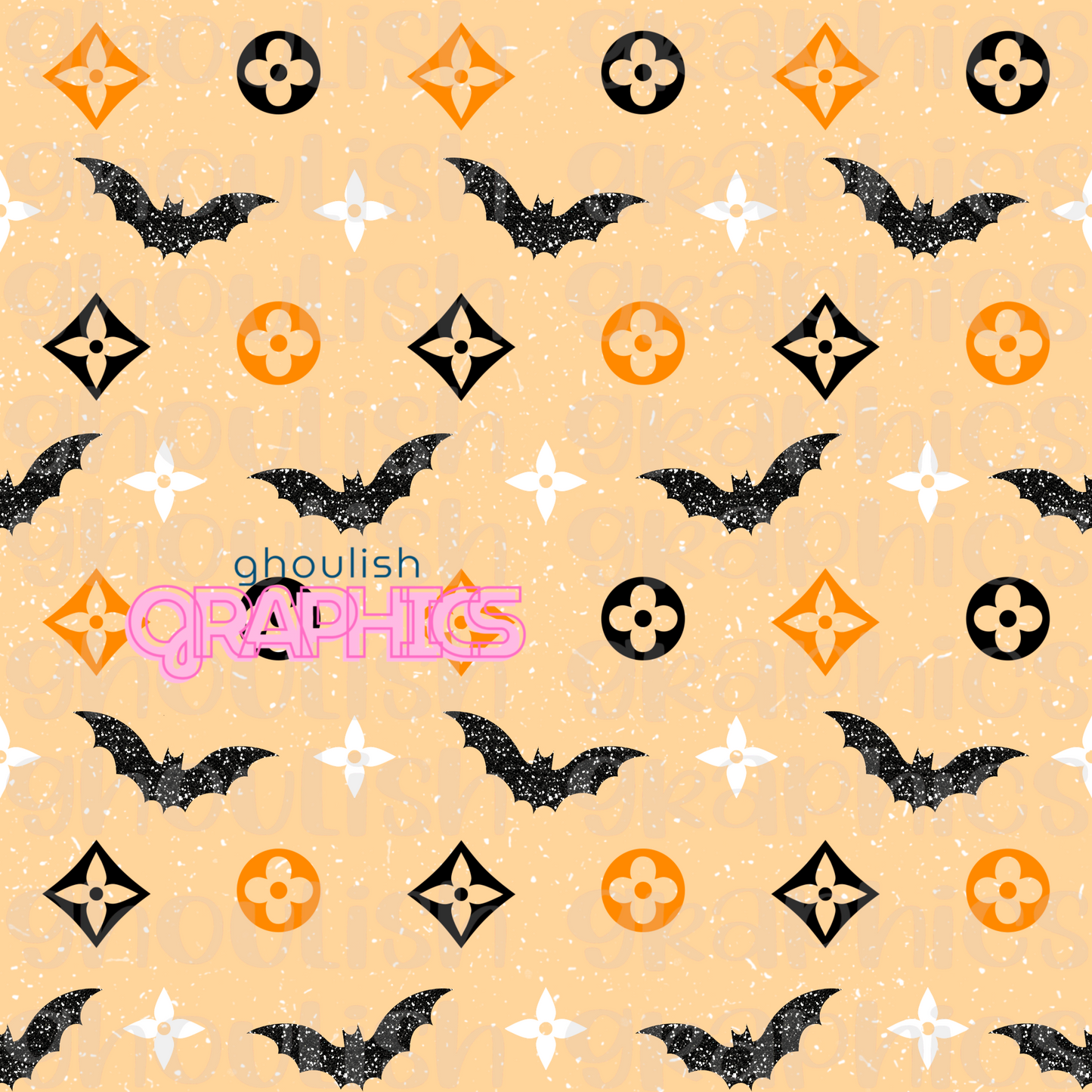 Boujee Bats Seamless Pattern - Cord