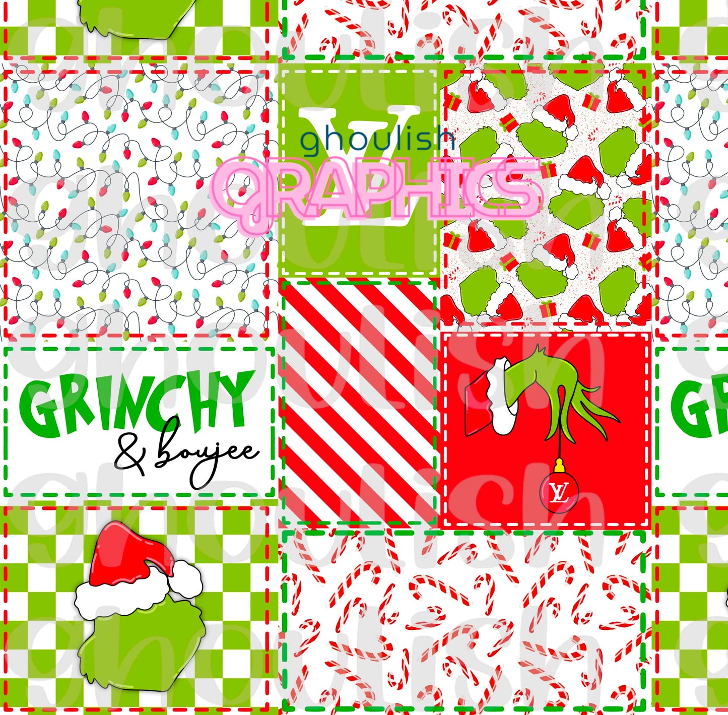 Boujee Mean Green Man Seamless Pattern