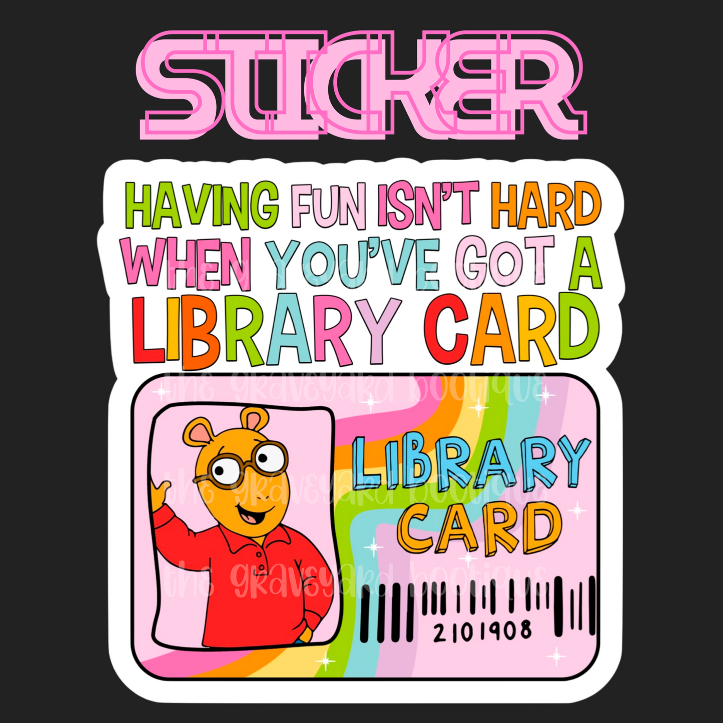Library Card Sticker