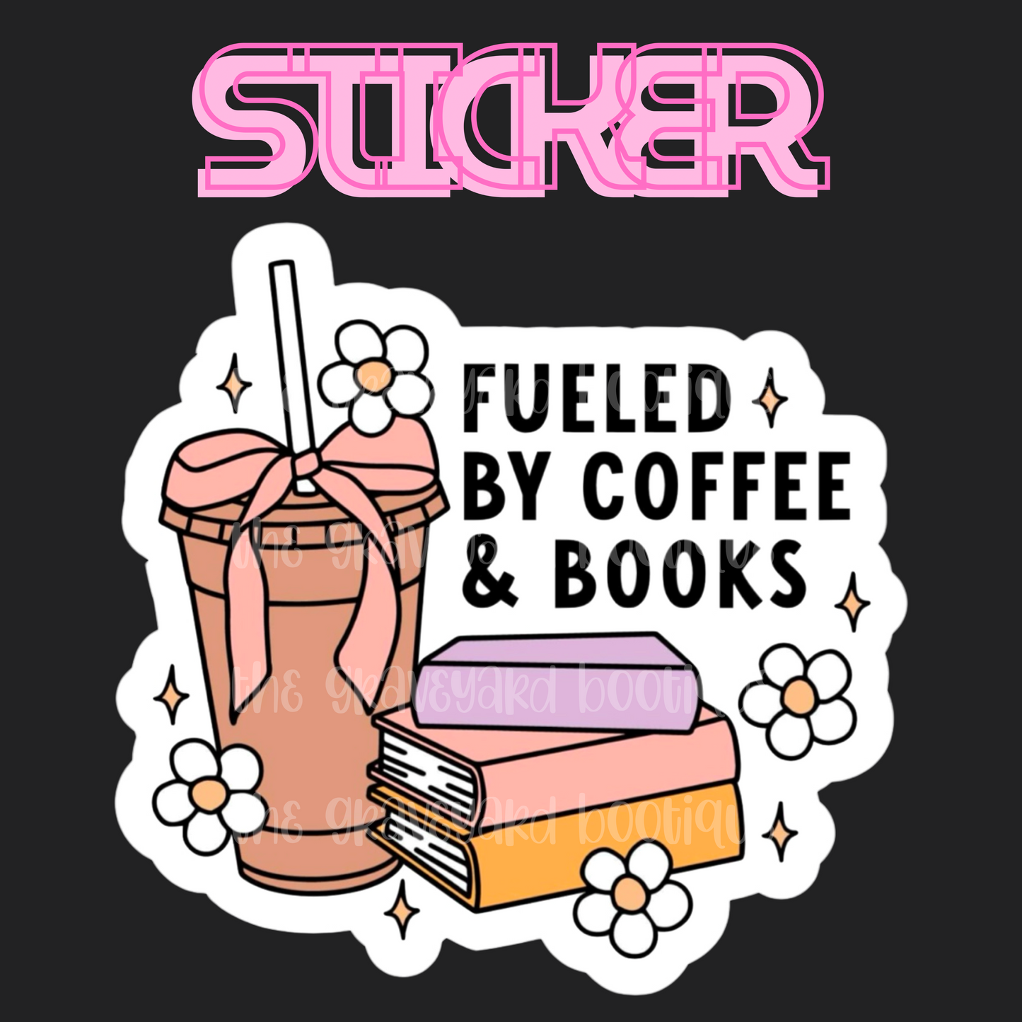 Iced Coffee & Books Sticker