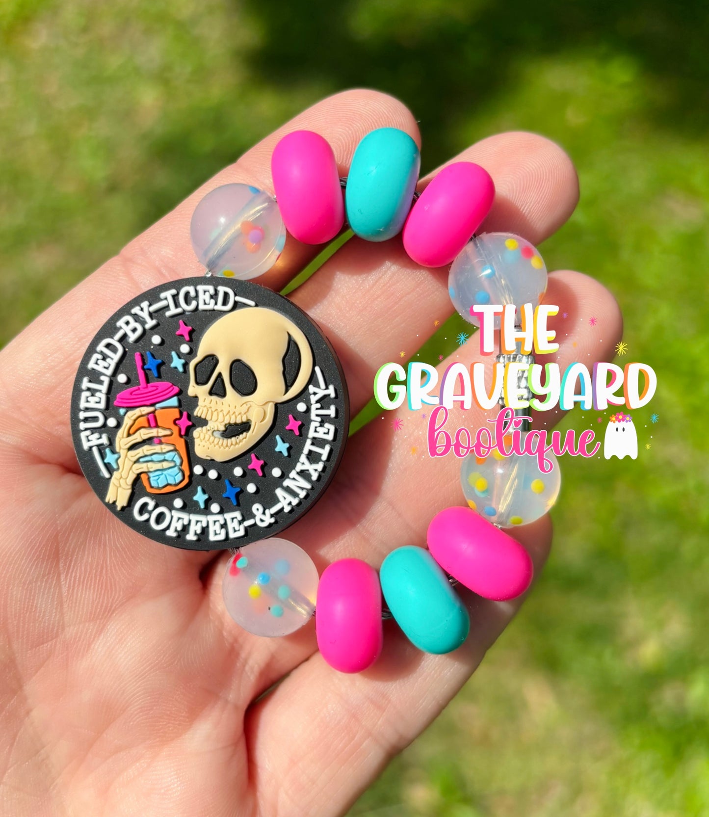 Fueled By Iced Coffee & Anxiety Tumbler Charm