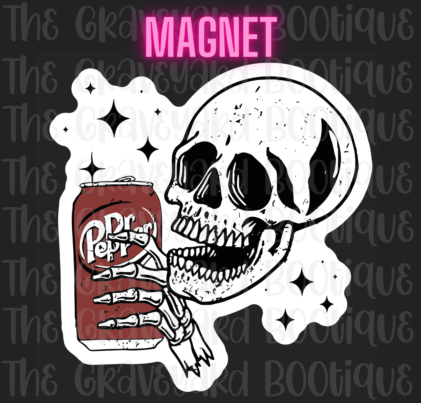 Skull Dr Pepper Magnet