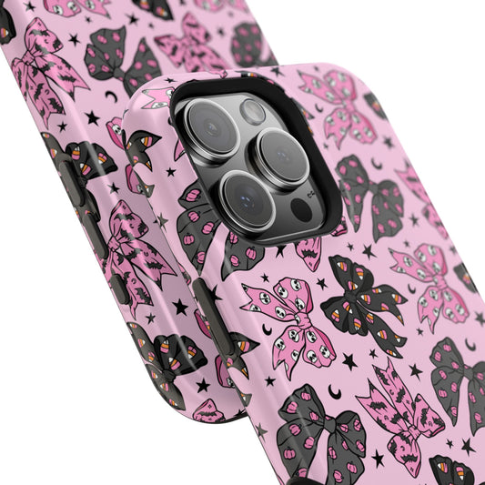 Pink Halloween Bows iPhone Case - MagSafe