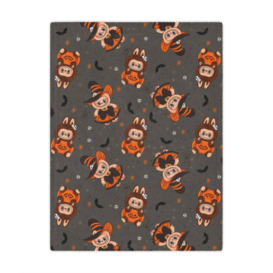 Labubu Halloween Minky Polyester Blanket