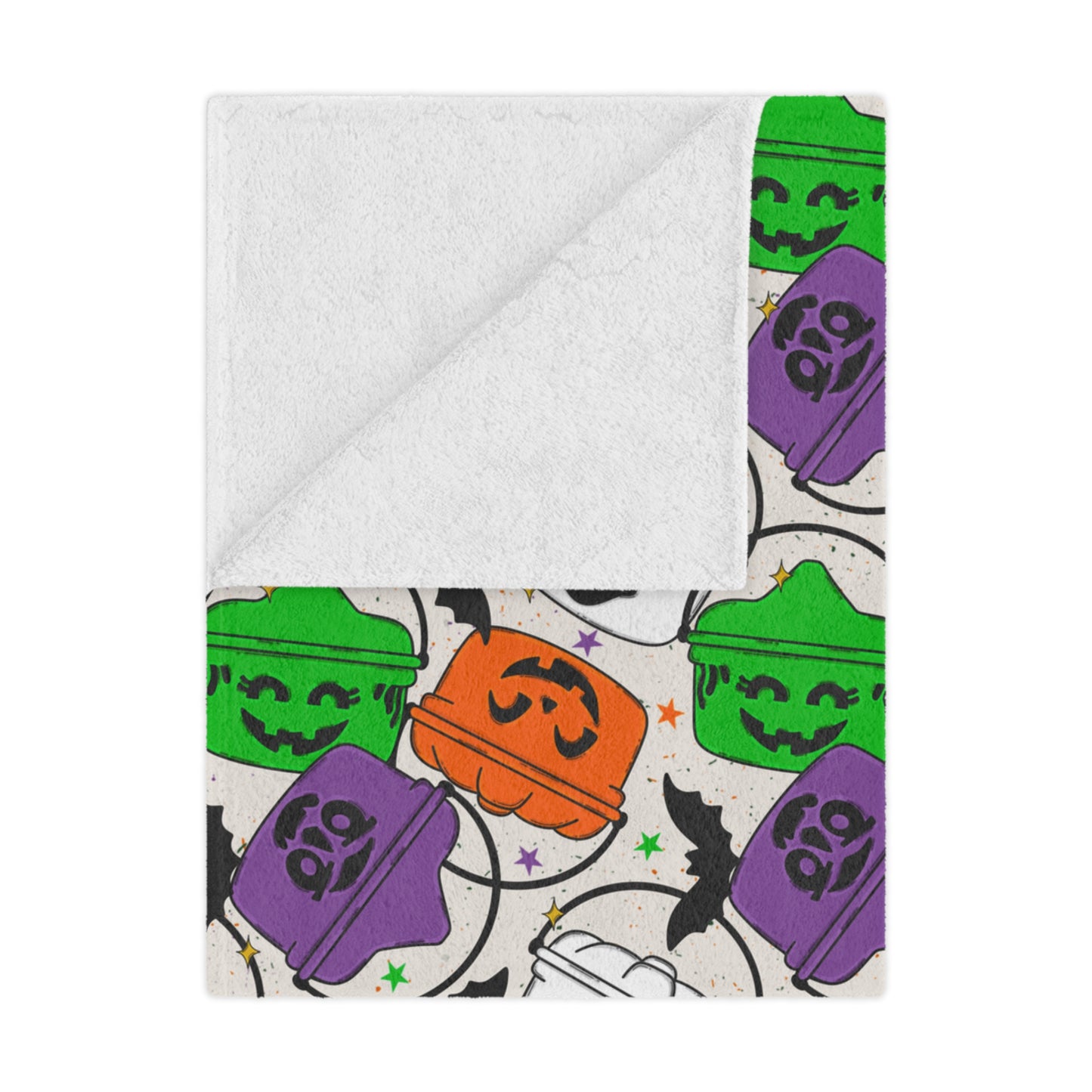 Halloween Buckets Minky Polyester Blanket