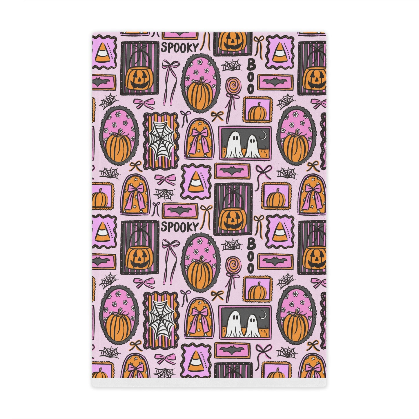 Spooky Halloween Frames Minky Polyester Blanket