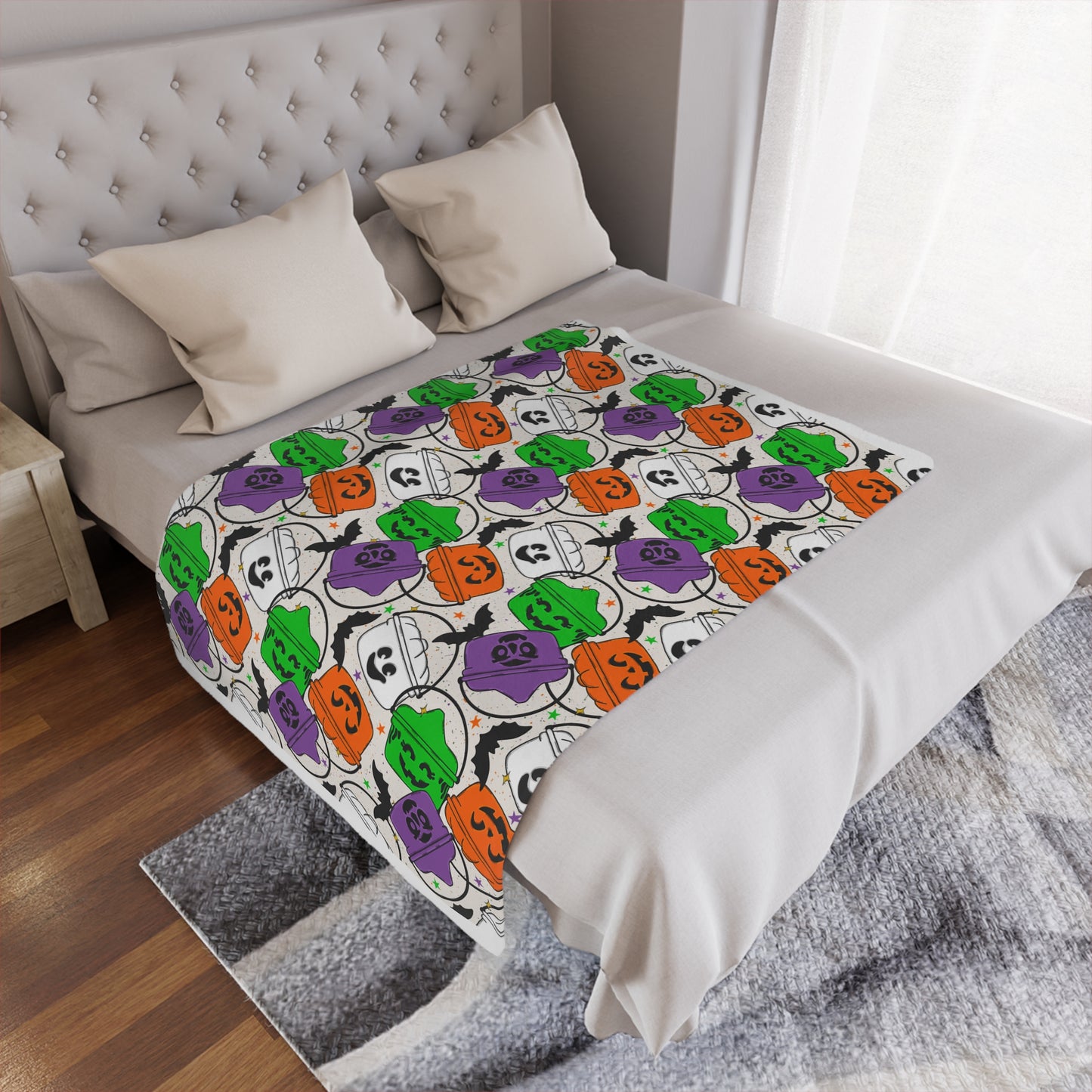 Halloween Buckets Minky Polyester Blanket