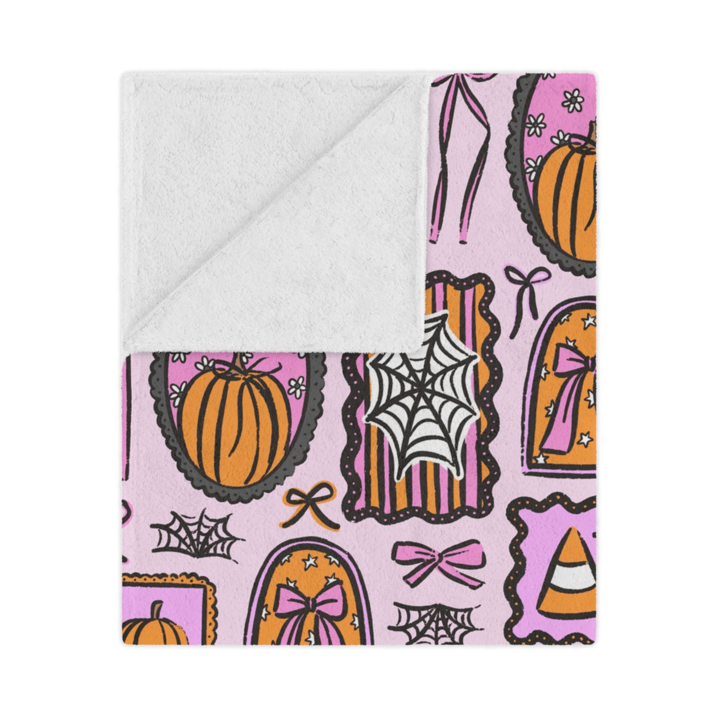 Spooky Halloween Frames Minky Polyester Blanket