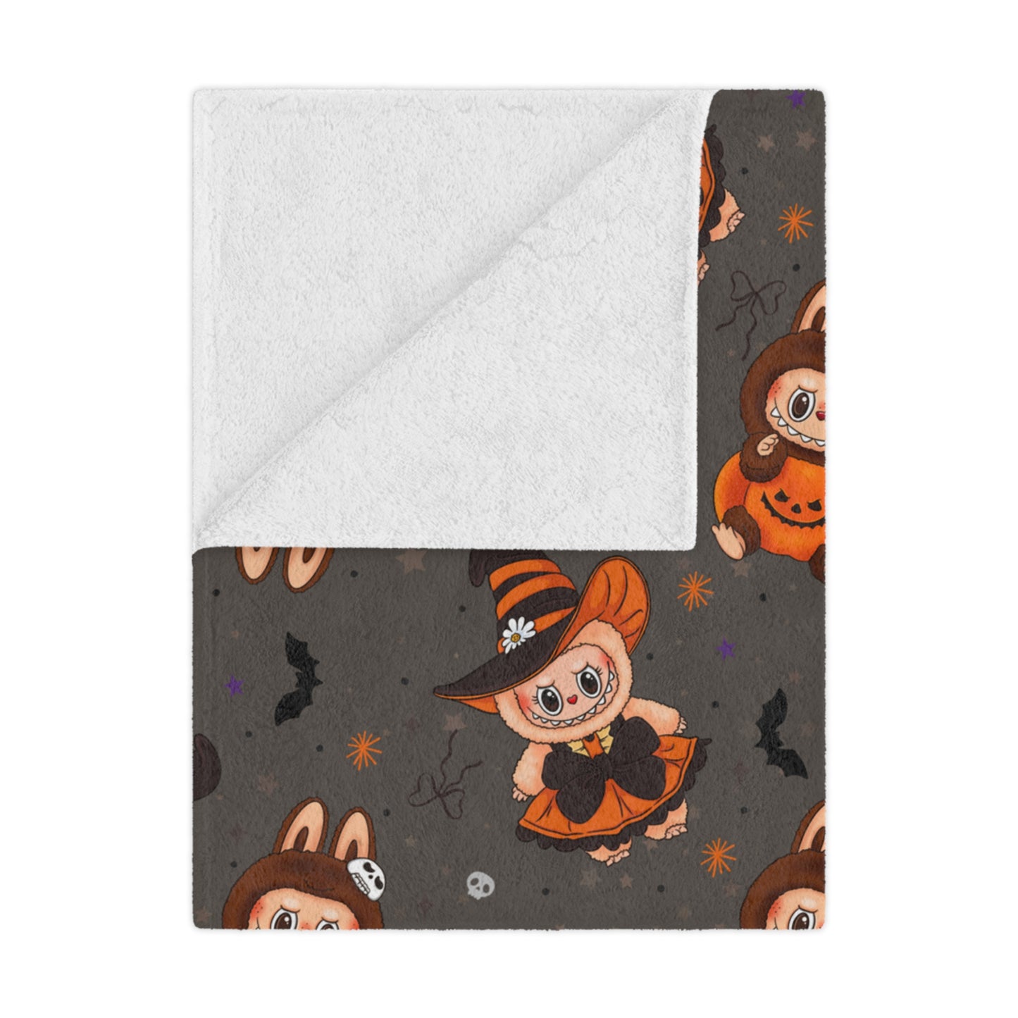 Labubu Halloween Minky Polyester Blanket