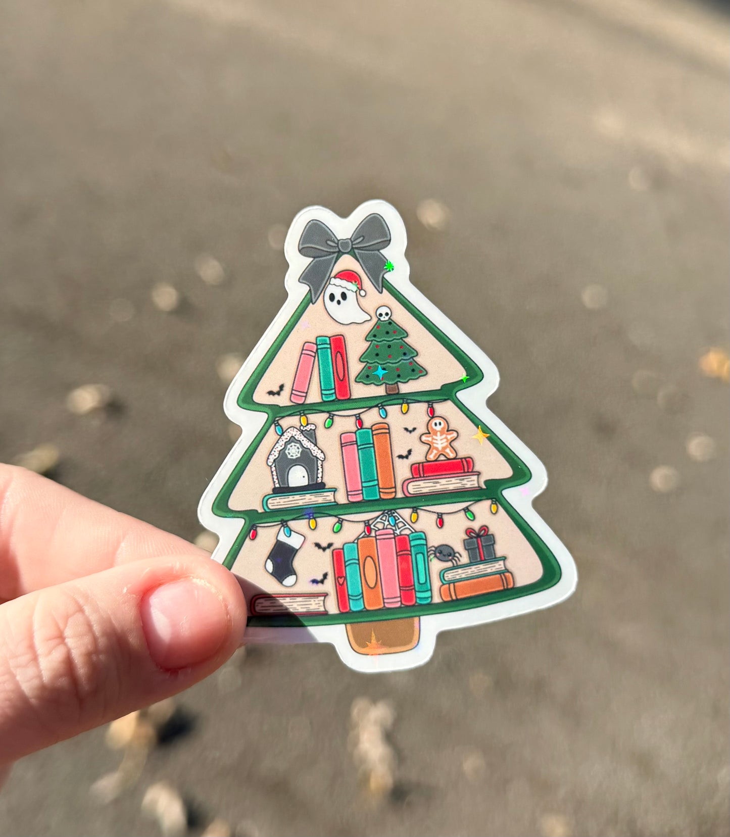 Spooky Bookish Christmas Tree Magnet