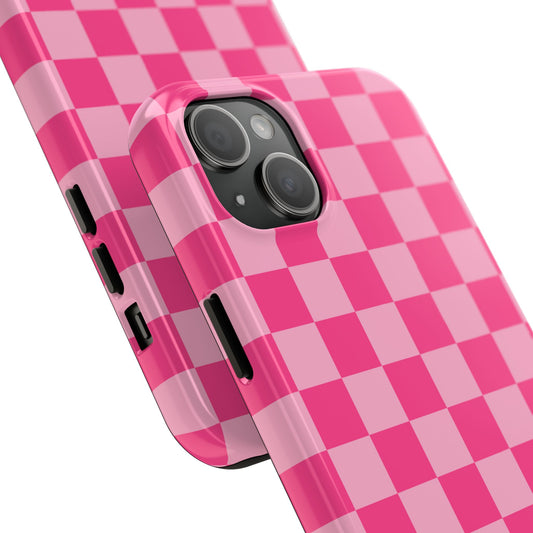Pink Checkered iPhone Case - Regular