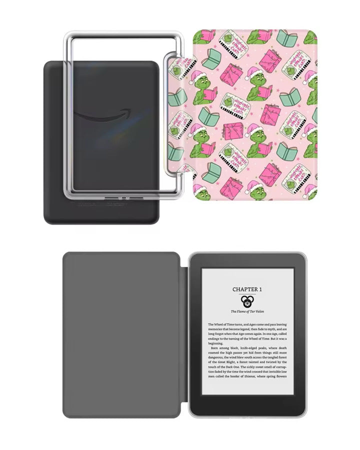 Grinchy & Bookish Kindle Case With Hand Strap