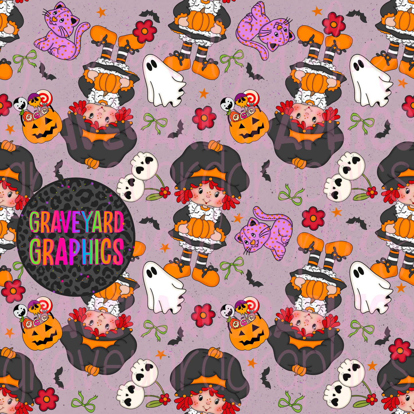 Spooky Strawberry Girl Seamless