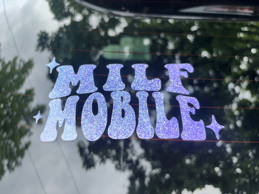 Milf Mobile Holographic Glitter Car Decal