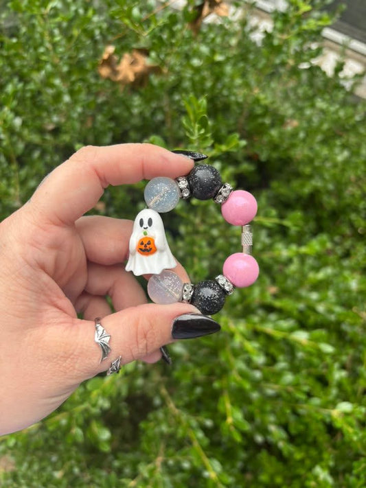Ghost With Pumpkin Charm