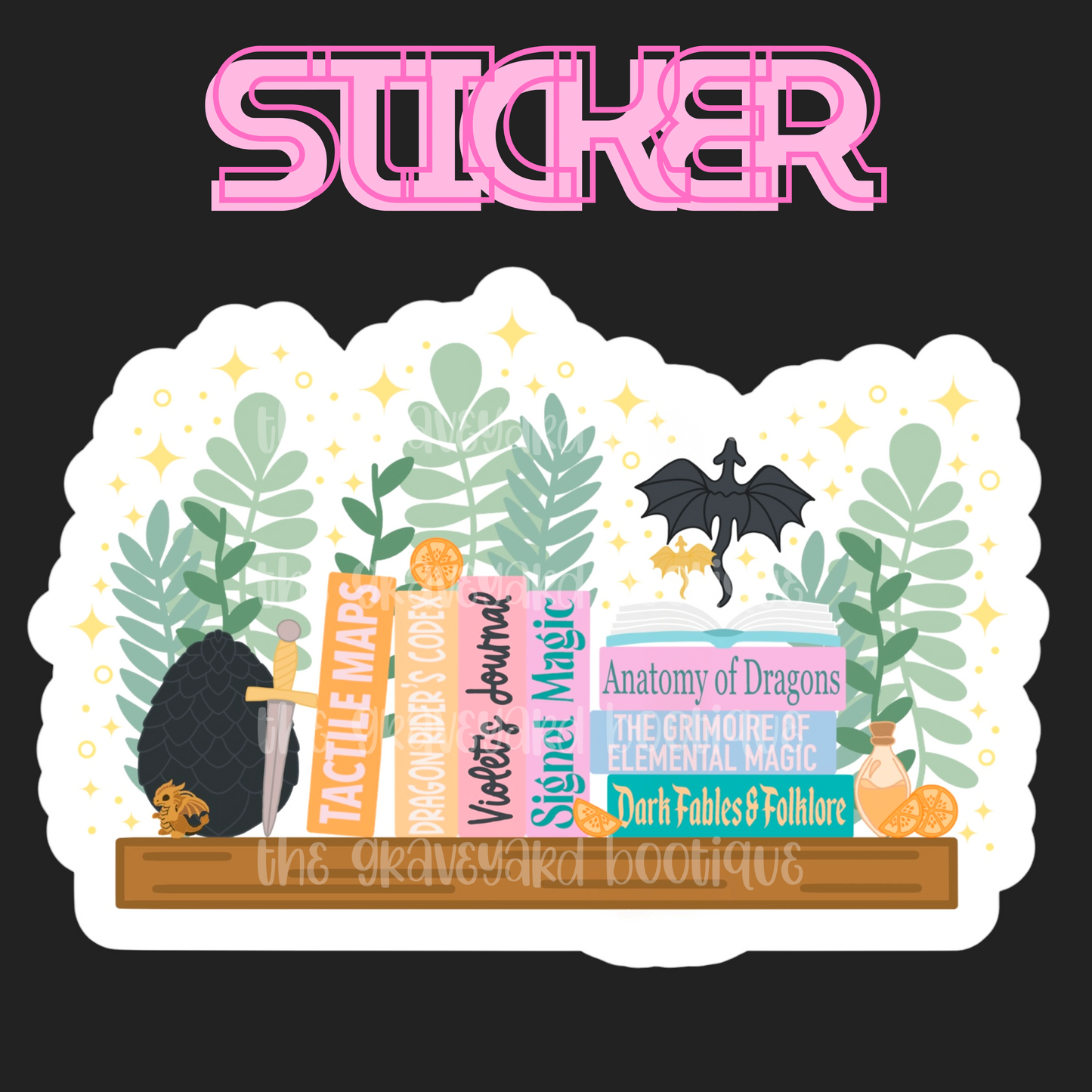 Fourth Wing Bookshelf Sticker