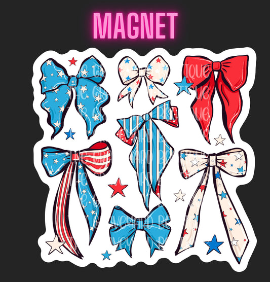 Patriotic Bows Magnet